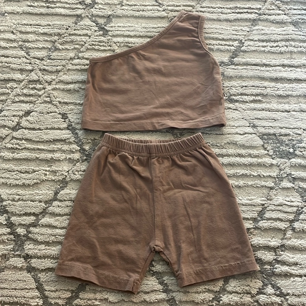 Girls brown matching set 12-18m